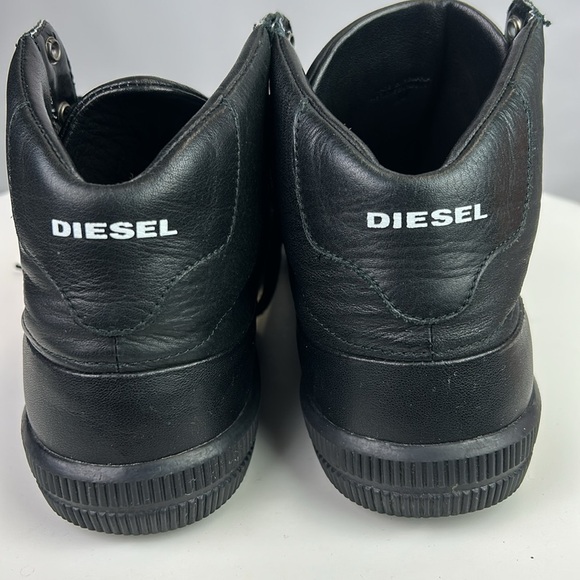 Diesel Dyneckt S Naptik Men's Mid Top Trainers Black Leather Sneaker - Picture 2 of 11